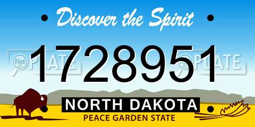 1728951 North Dakota License Plate
