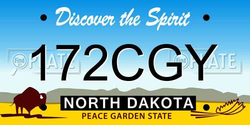 172CGY North Dakota License Plate