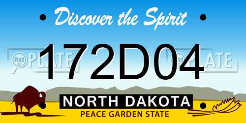 172D04 North Dakota License Plate