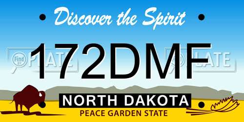 172DMF North Dakota License Plate