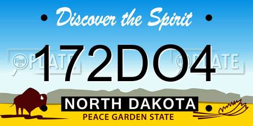 172DO4 North Dakota License Plate