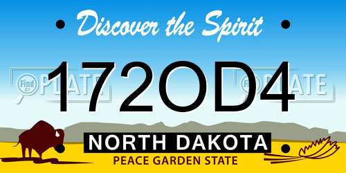 172OD4 North Dakota License Plate