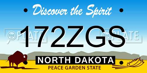 172ZGS North Dakota License Plate