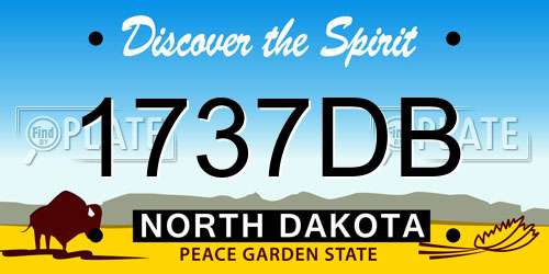 1737DB North Dakota License Plate