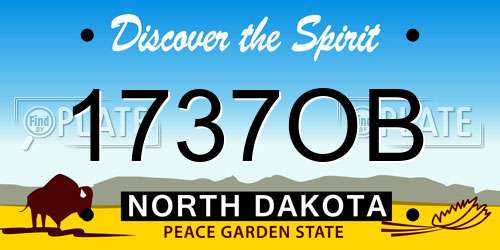 1737OB North Dakota License Plate