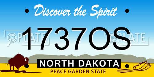 1737OS North Dakota License Plate