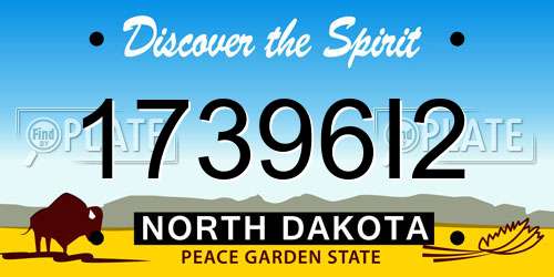 17396I2 North Dakota License Plate