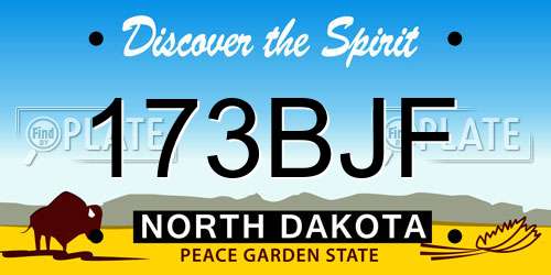 173BJF North Dakota License Plate