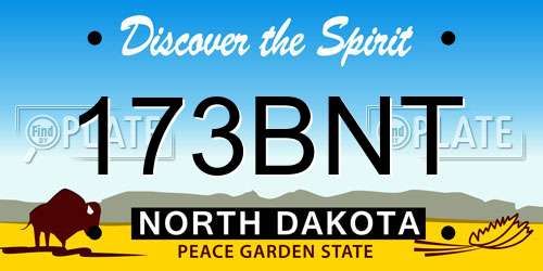 173BNT North Dakota License Plate