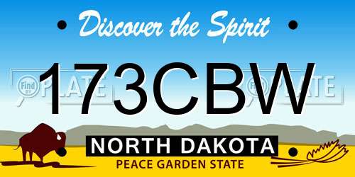 173CBW North Dakota License Plate
