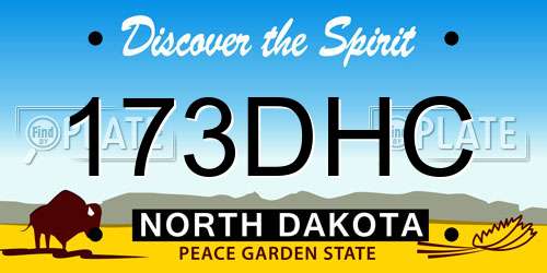 173DHC North Dakota License Plate