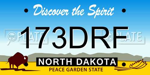 173DRF North Dakota License Plate