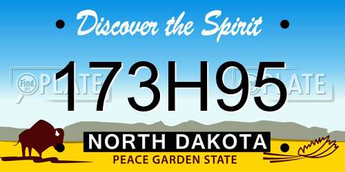 173H95 North Dakota License Plate