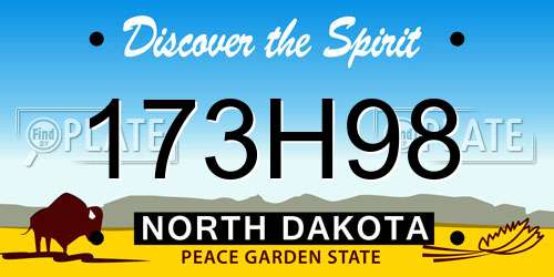 173H98 North Dakota License Plate