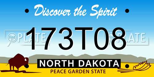 173T08 North Dakota License Plate