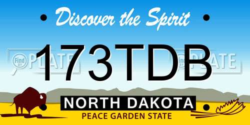 173TDB North Dakota License Plate