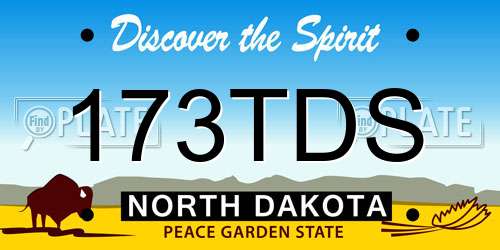 173TDS North Dakota License Plate