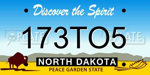173TO5 North Dakota License Plate