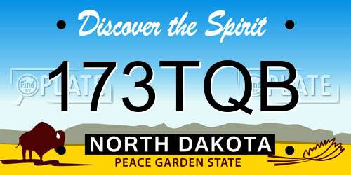 173TQB North Dakota License Plate