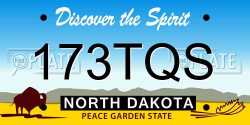 173TQS North Dakota License Plate