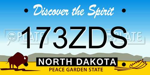 173ZDS North Dakota License Plate