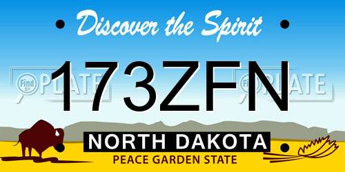 173ZFN North Dakota License Plate