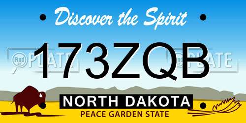 173ZQB North Dakota License Plate