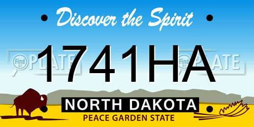 1741HA North Dakota License Plate