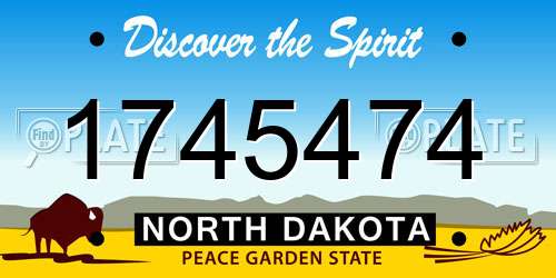 1745474 North Dakota License Plate