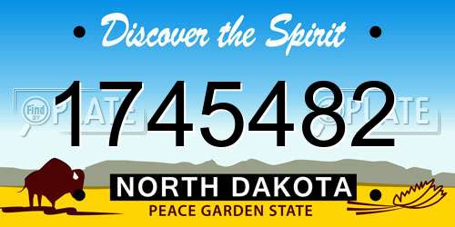 1745482 North Dakota License Plate