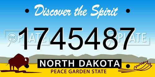 1745487 North Dakota License Plate