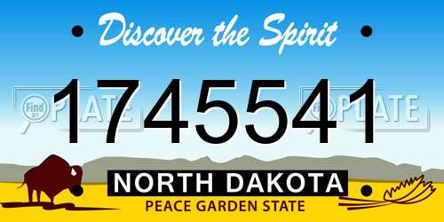 1745541 North Dakota License Plate