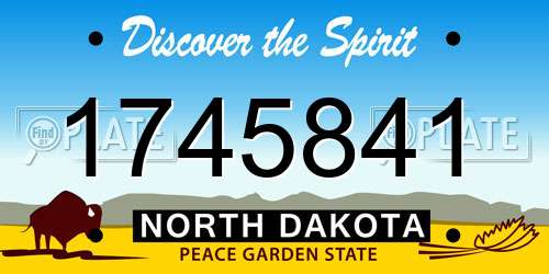 1745841 North Dakota License Plate