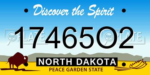 17465O2 North Dakota License Plate