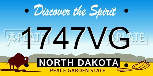 1747VG North Dakota License Plate