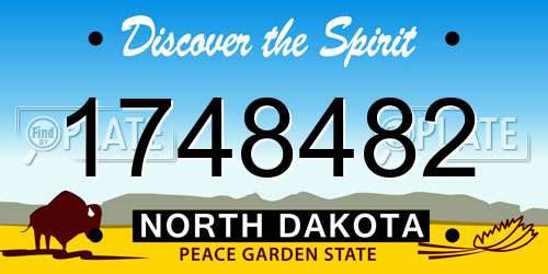 1748482 North Dakota License Plate