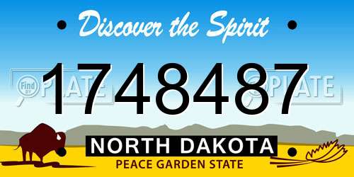 1748487 North Dakota License Plate