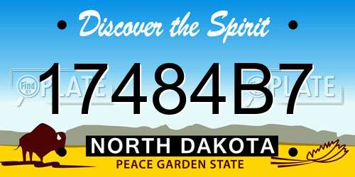 17484B7 North Dakota License Plate