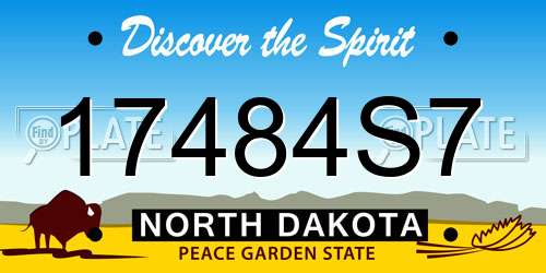 17484S7 North Dakota License Plate