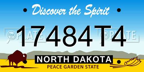 17484T4 North Dakota License Plate