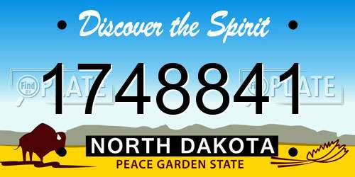 1748841 North Dakota License Plate