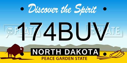 174BUV North Dakota License Plate