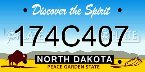 174C407 North Dakota License Plate