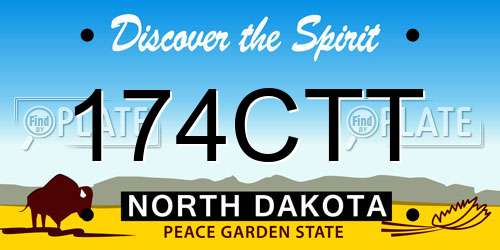 174CTT North Dakota License Plate