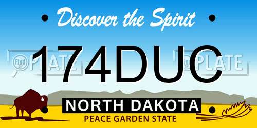 174DUC North Dakota License Plate