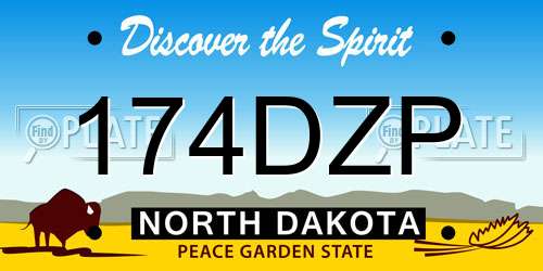 174DZP North Dakota License Plate