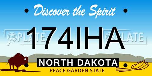 174IHA North Dakota License Plate