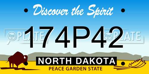 174P42 North Dakota License Plate