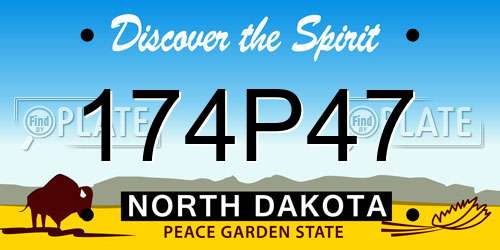 174P47 North Dakota License Plate