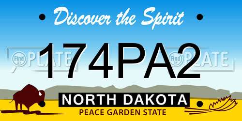 174PA2 North Dakota License Plate